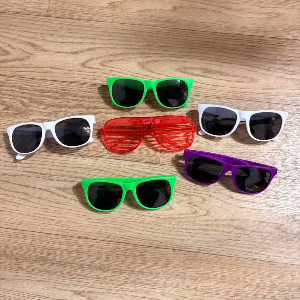 Unbranded Sunglasses Lot Unisex OS Multi Party Rave Shutter Wayfarer Neon
